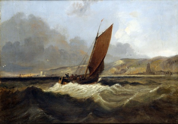 Sailing Boat off the Coast by John Wilson Carmichael